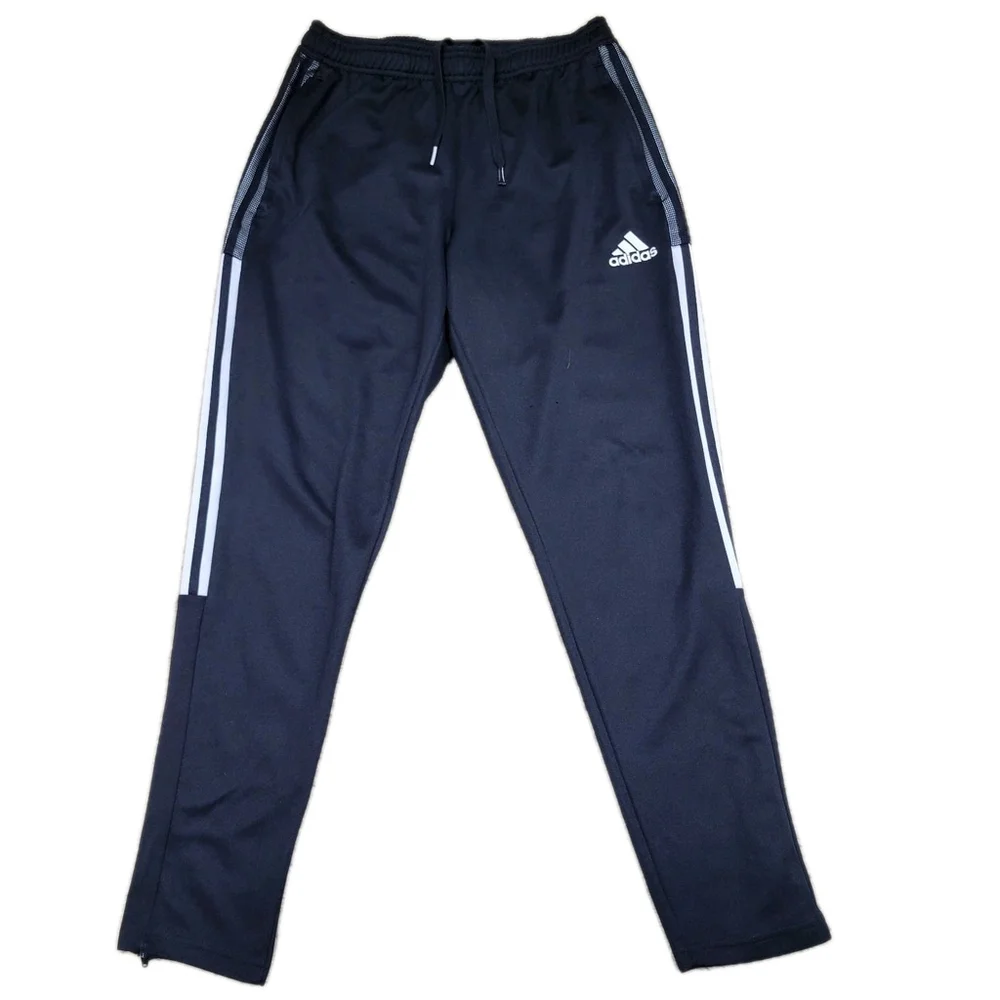 Adidas Men's 3-Stripes Black Ankle-Zip Joggers Medium Waist 28